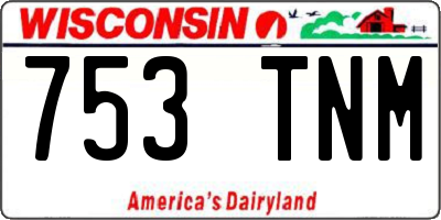 WI license plate 753TNM