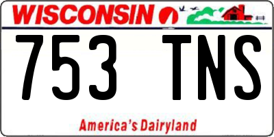WI license plate 753TNS