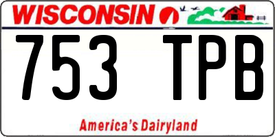 WI license plate 753TPB