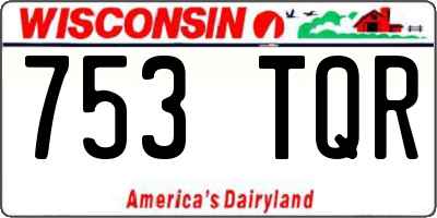WI license plate 753TQR