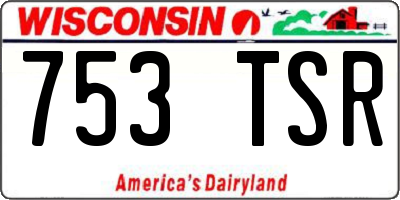 WI license plate 753TSR