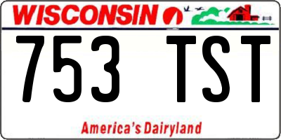 WI license plate 753TST