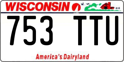 WI license plate 753TTU