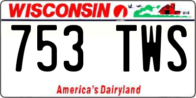 WI license plate 753TWS