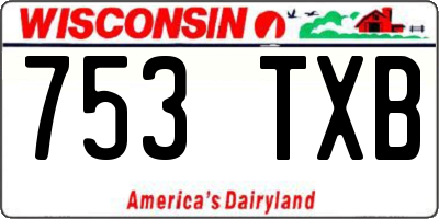 WI license plate 753TXB