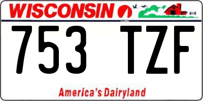 WI license plate 753TZF