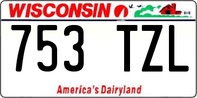 WI license plate 753TZL
