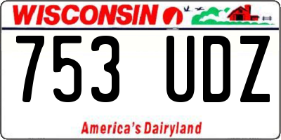 WI license plate 753UDZ