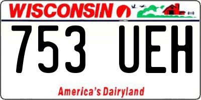 WI license plate 753UEH