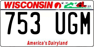 WI license plate 753UGM