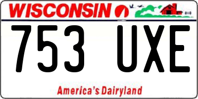 WI license plate 753UXE