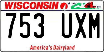 WI license plate 753UXM