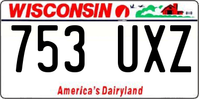 WI license plate 753UXZ