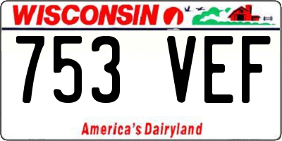 WI license plate 753VEF