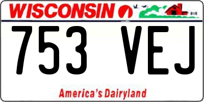WI license plate 753VEJ