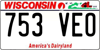 WI license plate 753VEO