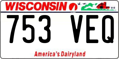 WI license plate 753VEQ