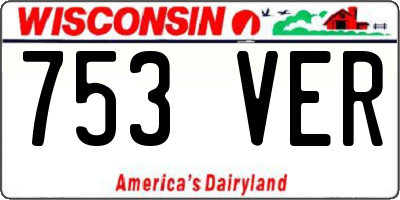 WI license plate 753VER