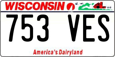 WI license plate 753VES