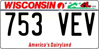 WI license plate 753VEV