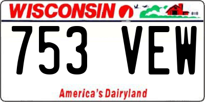 WI license plate 753VEW