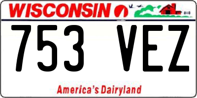 WI license plate 753VEZ