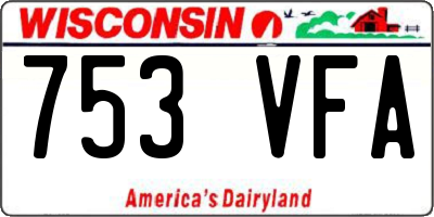 WI license plate 753VFA