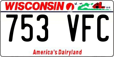 WI license plate 753VFC