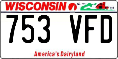 WI license plate 753VFD