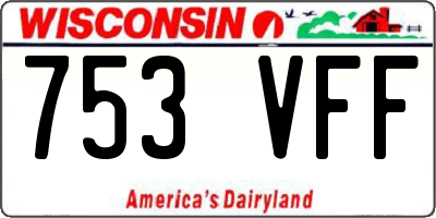 WI license plate 753VFF