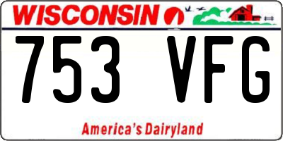 WI license plate 753VFG
