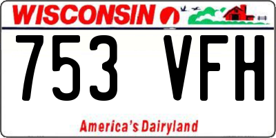 WI license plate 753VFH