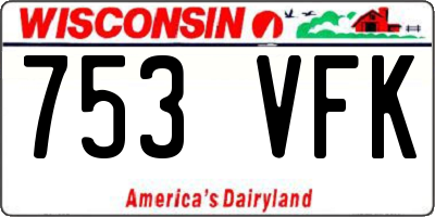 WI license plate 753VFK