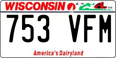 WI license plate 753VFM