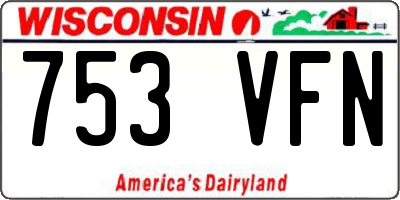 WI license plate 753VFN
