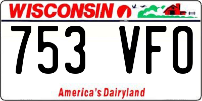 WI license plate 753VFO