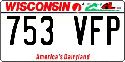 WI license plate 753VFP