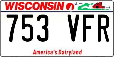 WI license plate 753VFR