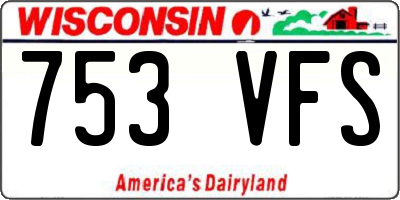 WI license plate 753VFS