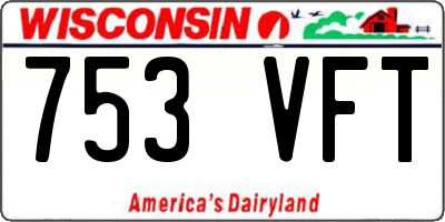 WI license plate 753VFT