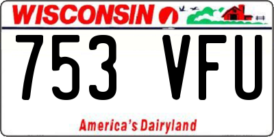WI license plate 753VFU