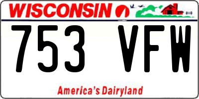 WI license plate 753VFW