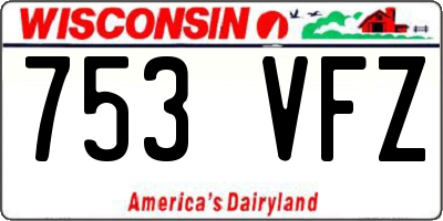 WI license plate 753VFZ