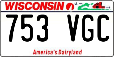 WI license plate 753VGC