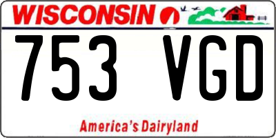 WI license plate 753VGD