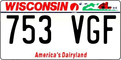 WI license plate 753VGF