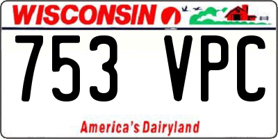 WI license plate 753VPC