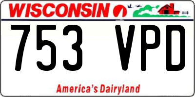 WI license plate 753VPD