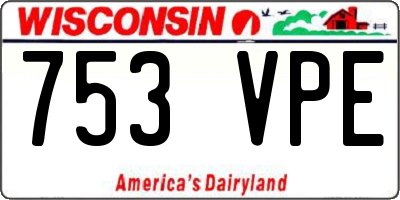WI license plate 753VPE