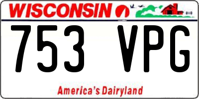 WI license plate 753VPG